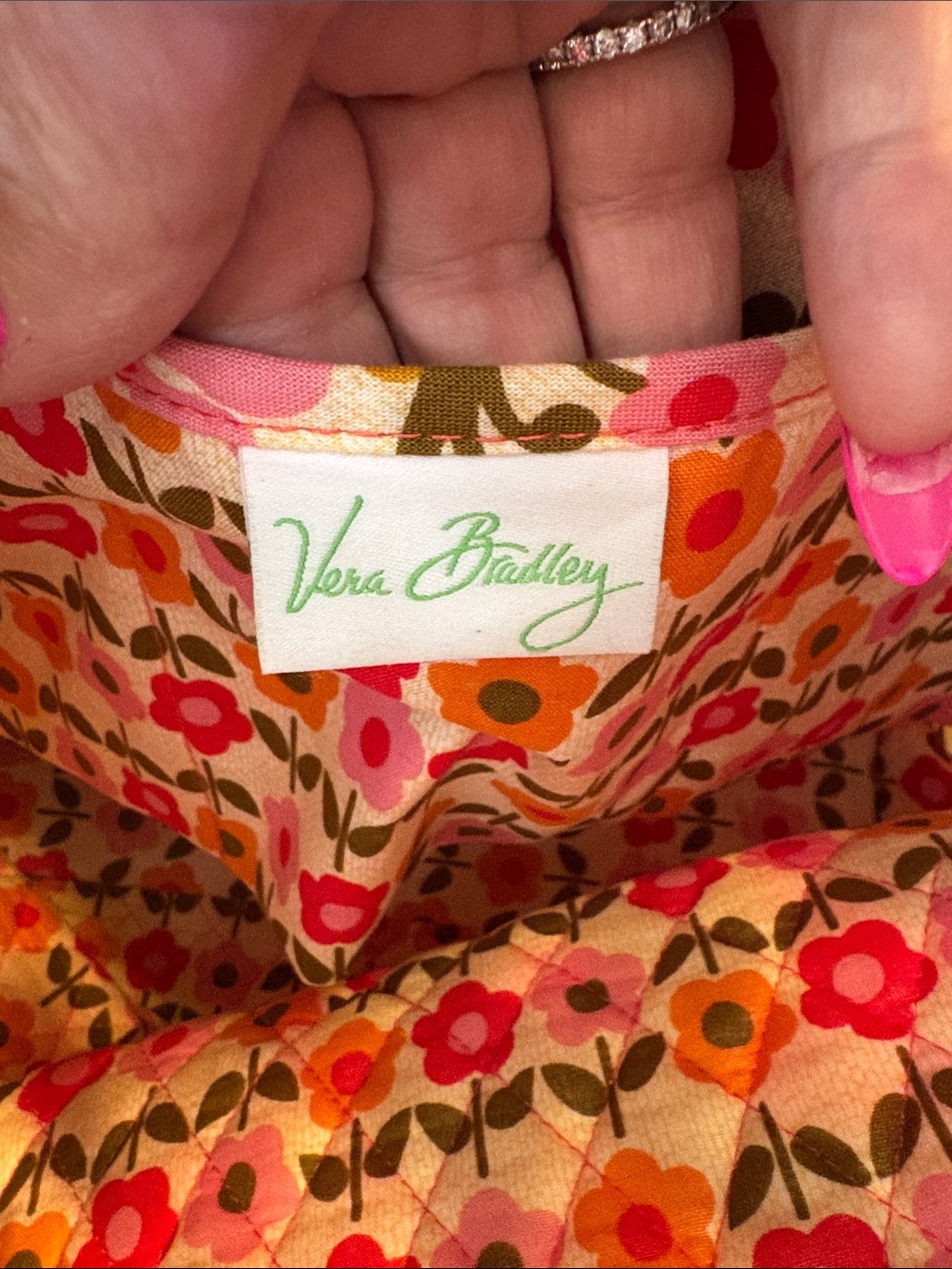 Vera Bradley Retired Folkloric pattern Quilted Floral Tote - Picture 10 of 11